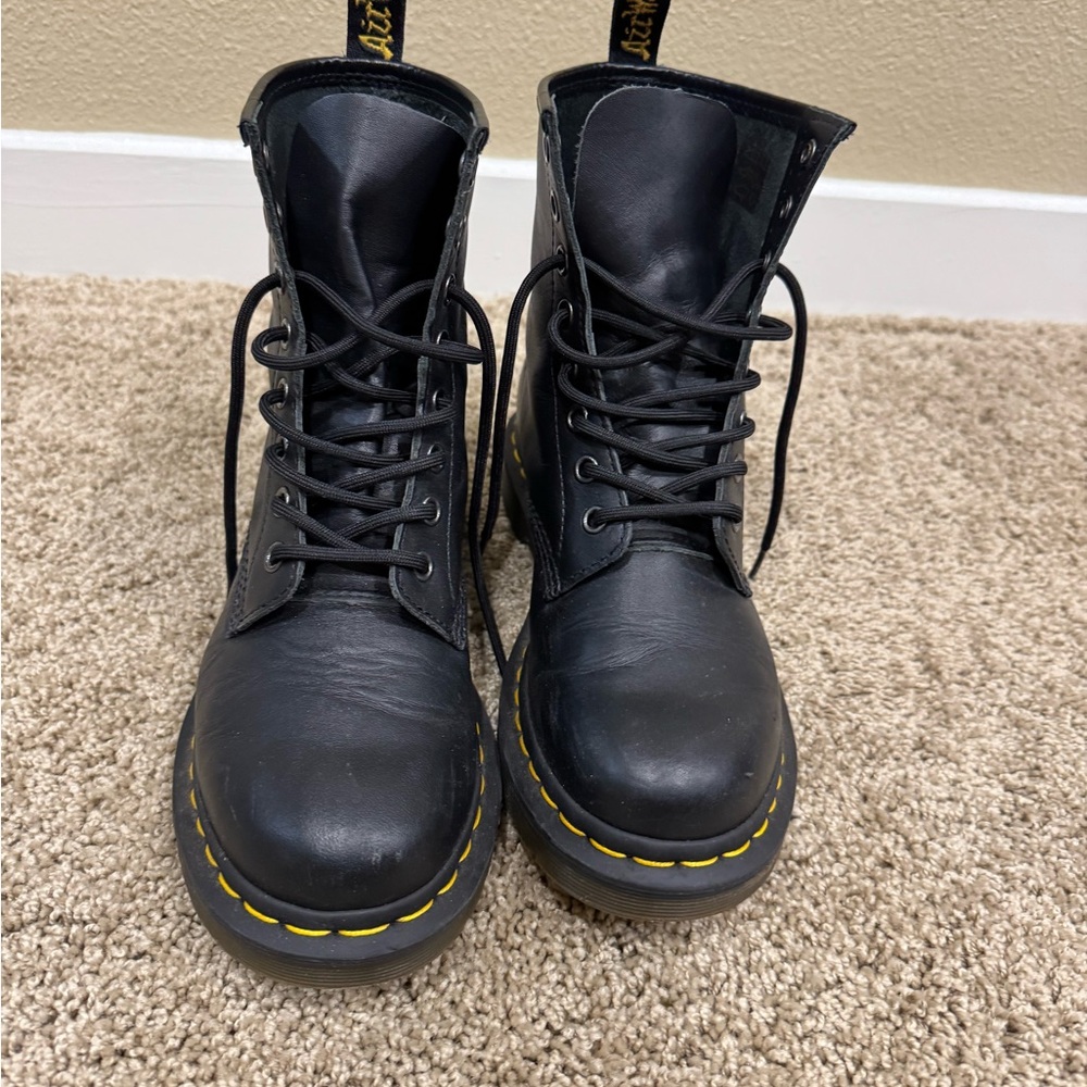 Dr. Martens Black Boots with Yellow Accents